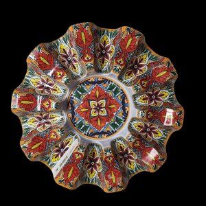 Prepara Melamine Taco Carousel Colorful Talavera Style Decoration Holds 10 Tacos